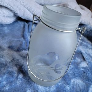 Frosted glass jar decor